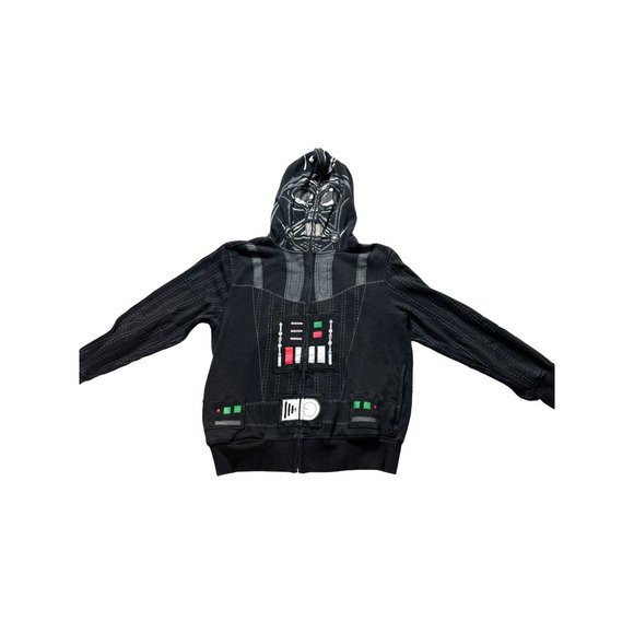 Star Wars Full Face Mask Hoodie Boys Large Darth Vader Cotton Blend Long Sleeve - Picture 4 of 14